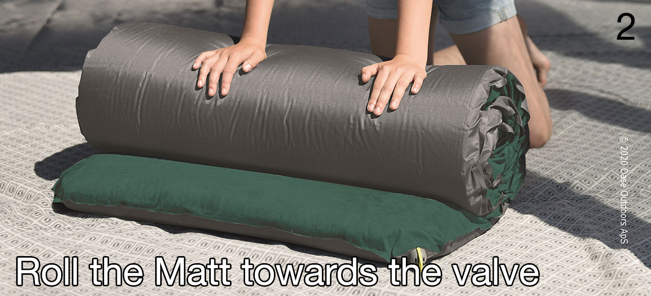Roll the mattress towards the valve